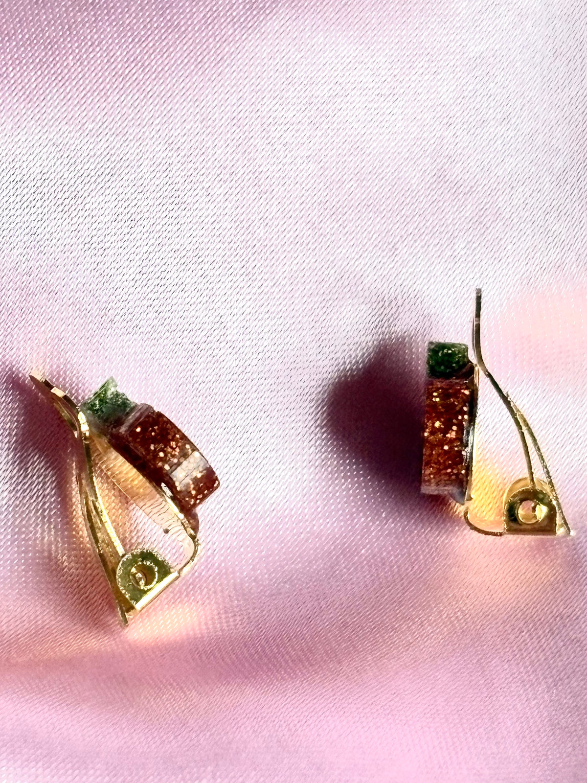 Pumpkin Halloween Clip On Resin Stud Earrings