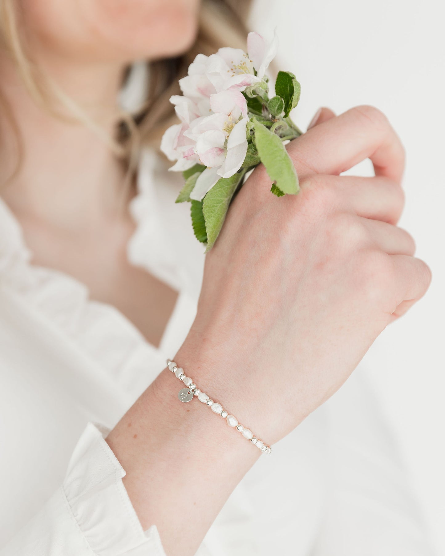 Freshwater Pearl Initial Bracelet