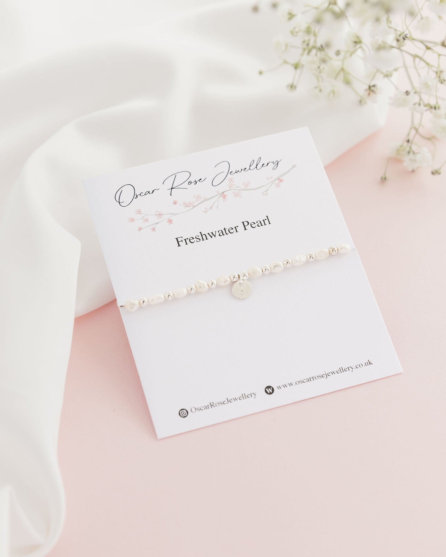 Freshwater Pearl Initial Bracelet