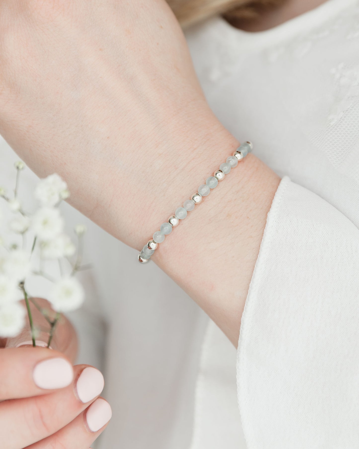 Aquamarine & Sterling Silver Bracelet