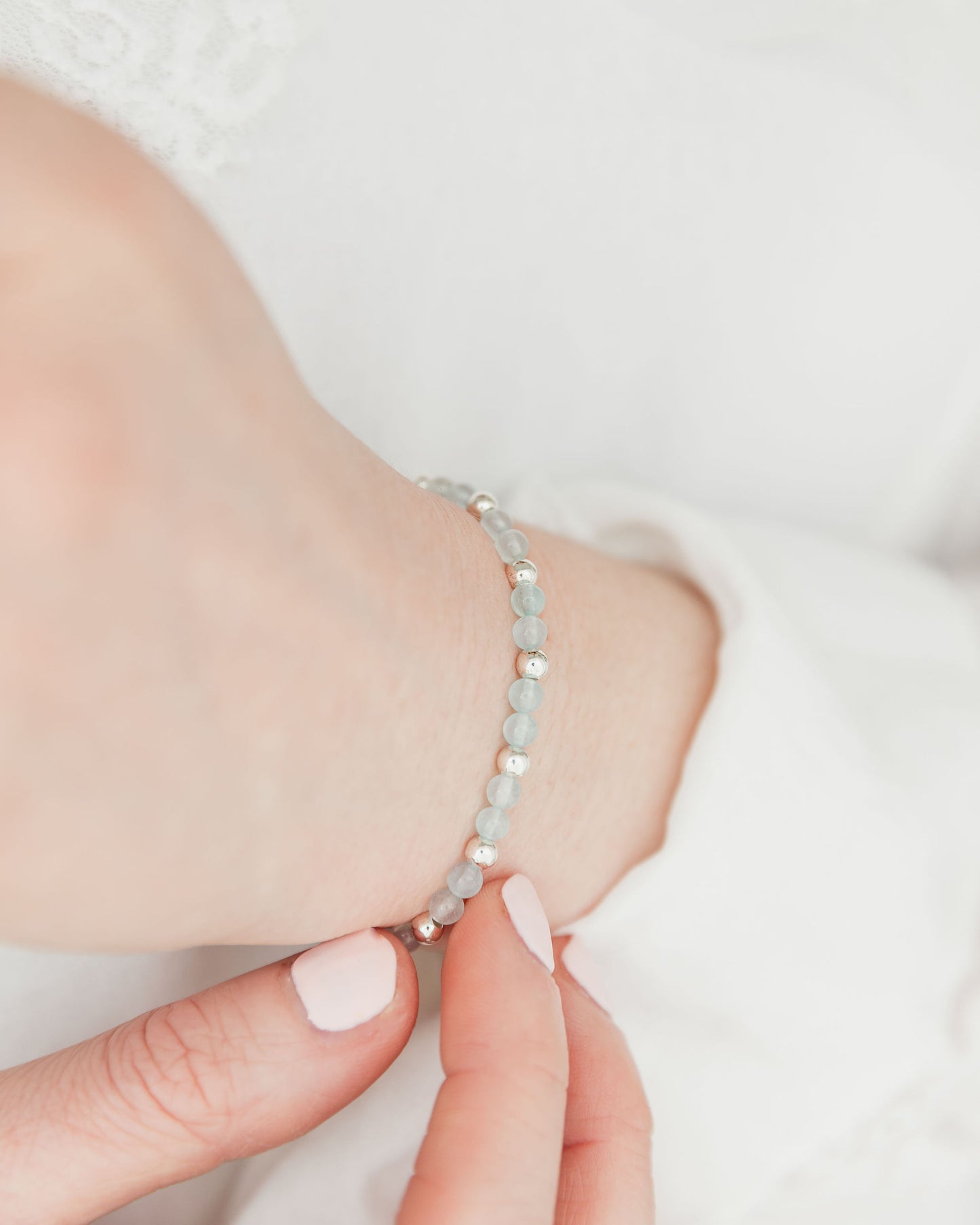 Aquamarine & Sterling Silver Bracelet