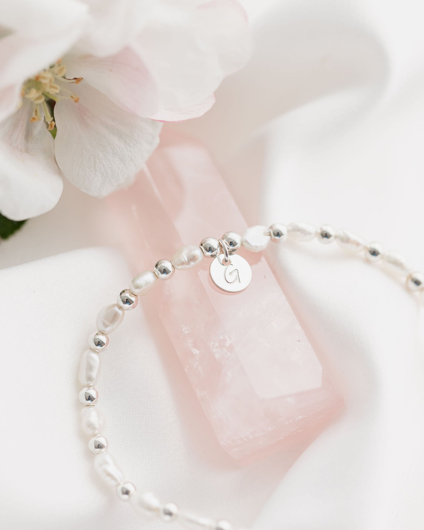 Freshwater Pearl Initial Bracelet