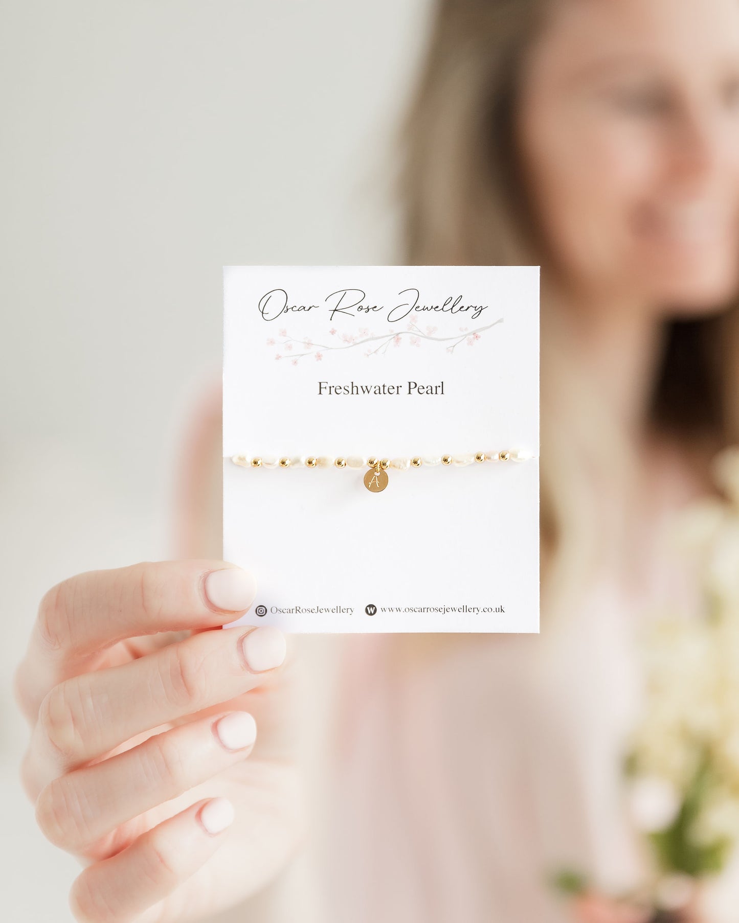 Freshwater Pearl Initial Bracelet