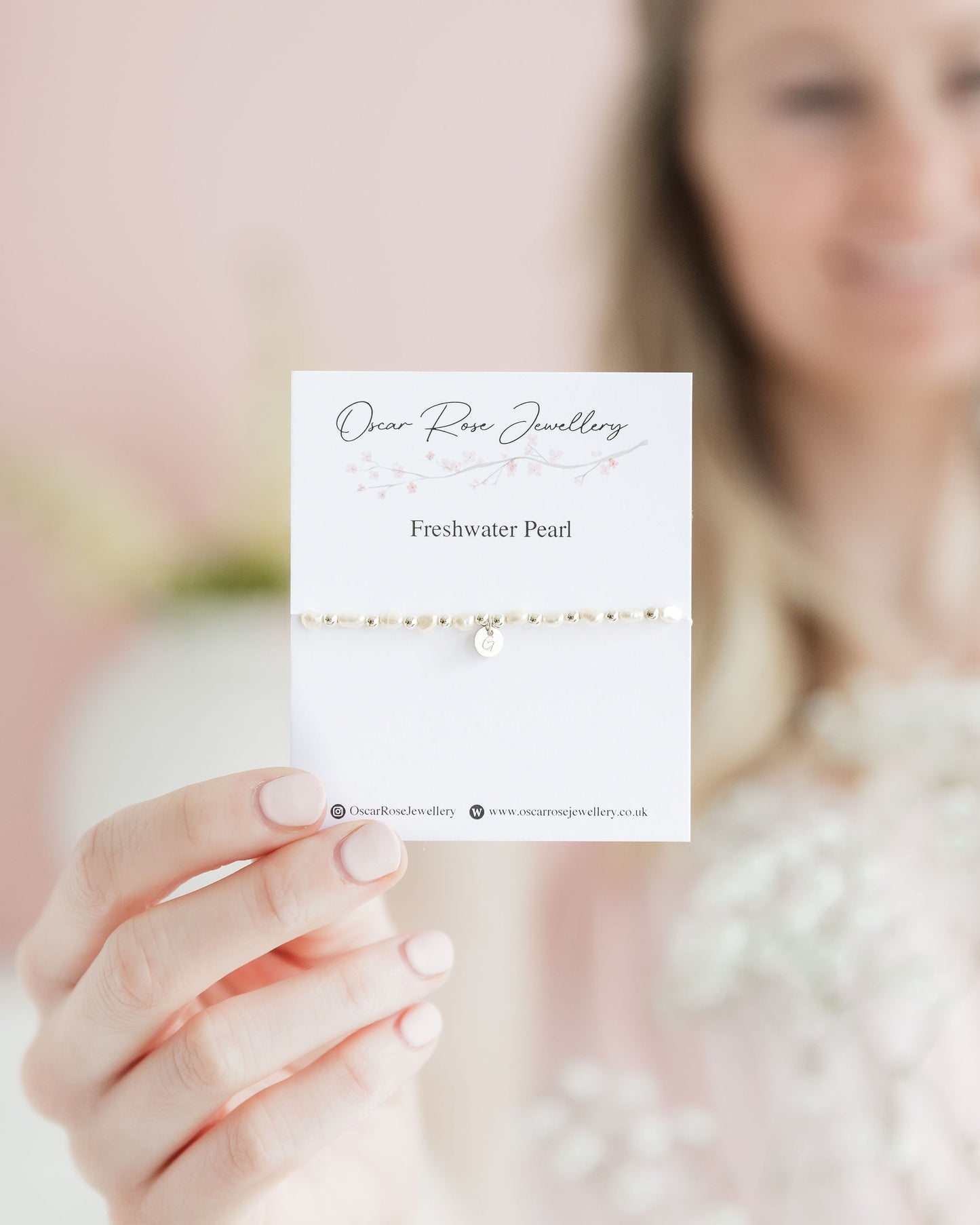 Freshwater Pearl Initial Bracelet