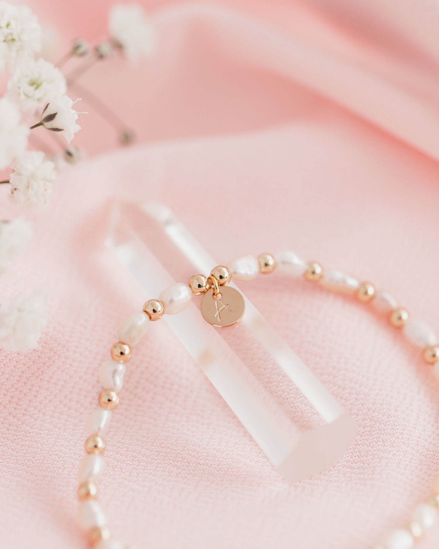 Freshwater Pearl Initial Bracelet