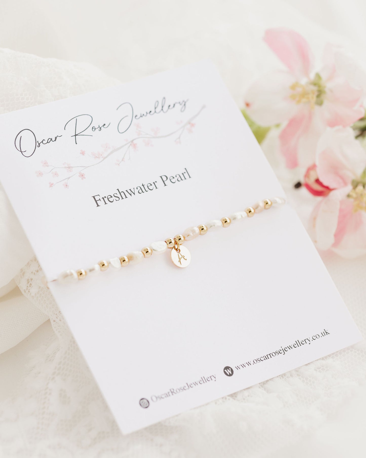 Freshwater Pearl Initial Bracelet
