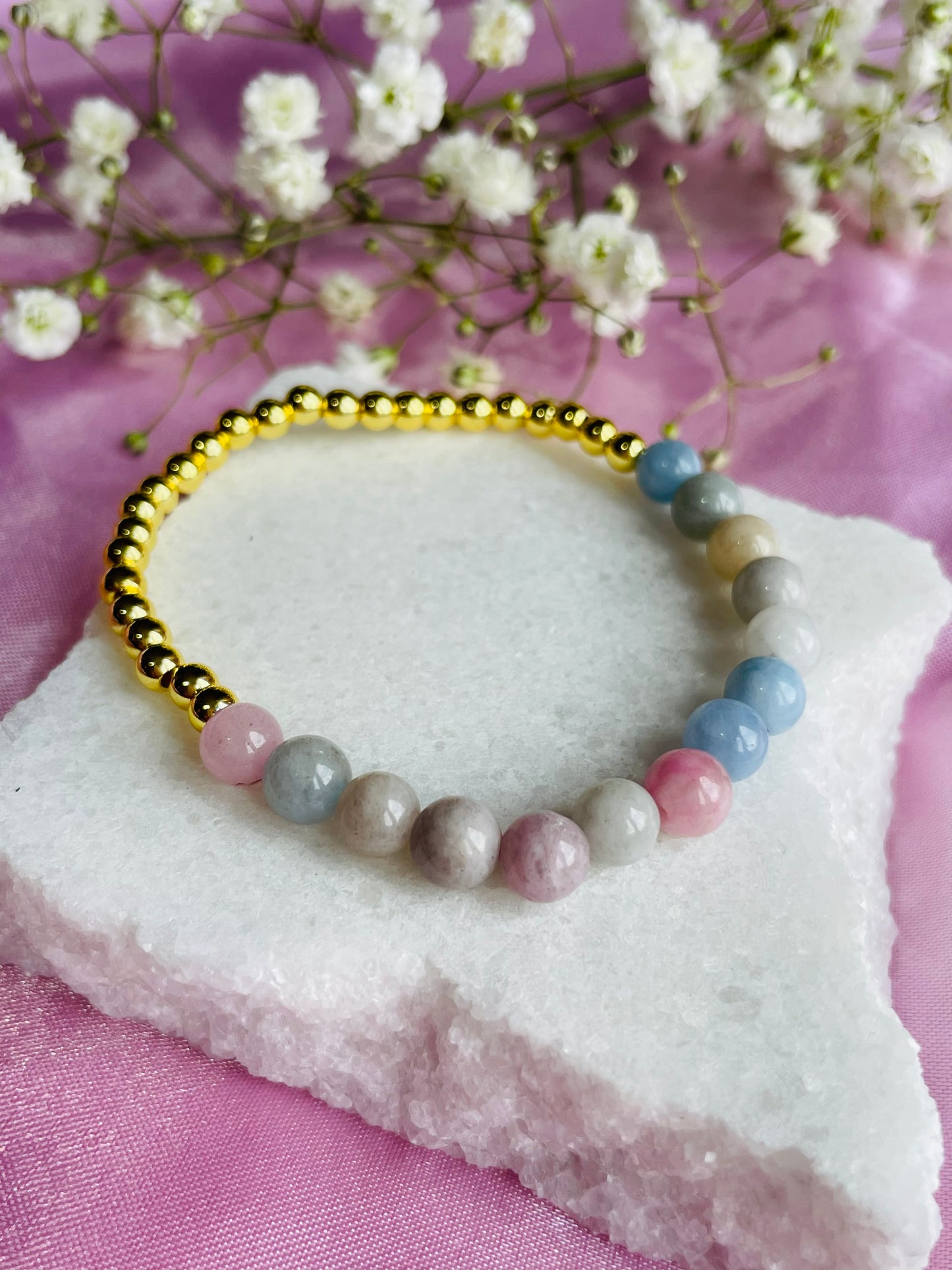 Morganite Crystal Bracelet | Divine Love Stone | Heart Healing | Compassion & Emotional Balance | Meaningful Gift