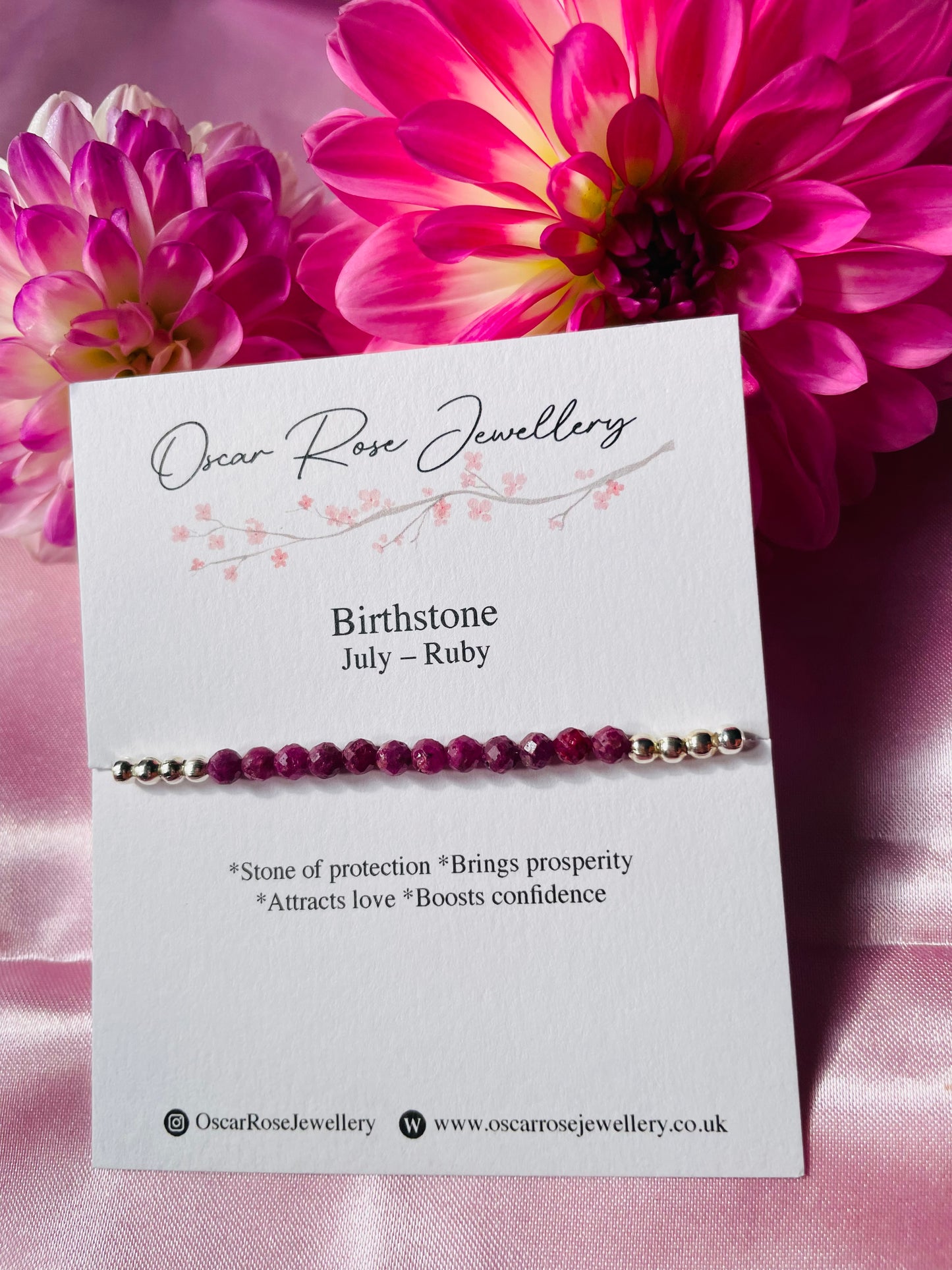 July Birthstone Bracelet - Ruby