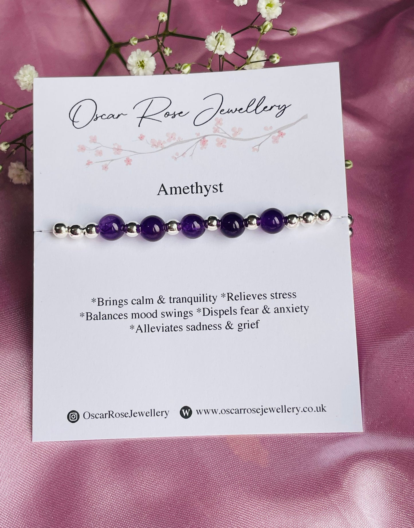 Amethyst & Silver/Gold plated Bracelet