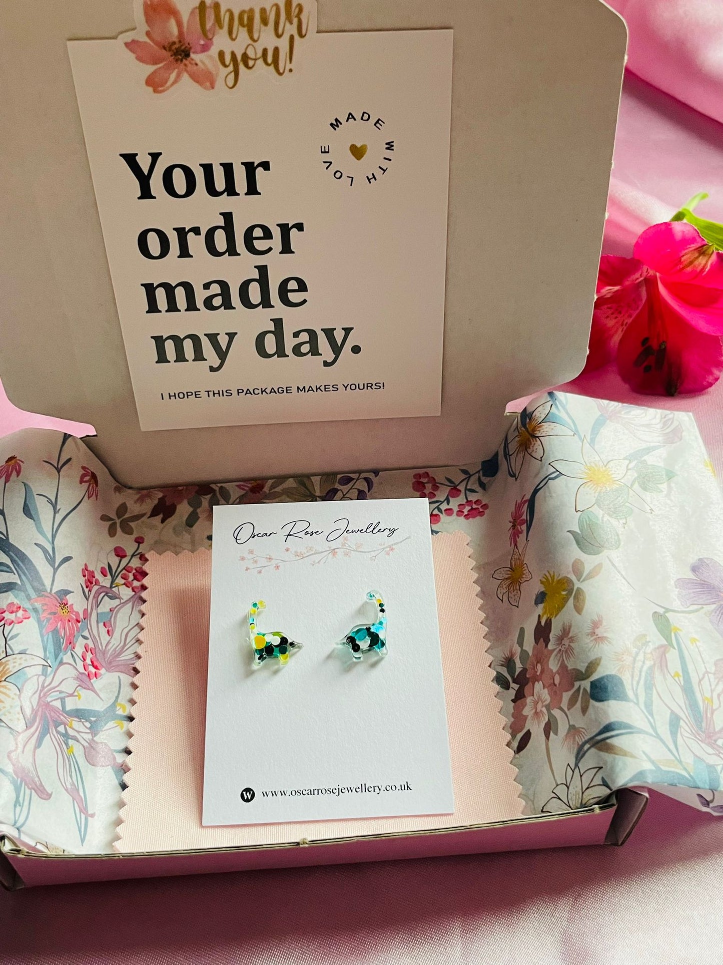 Dinosaur Resin Stud Earrings