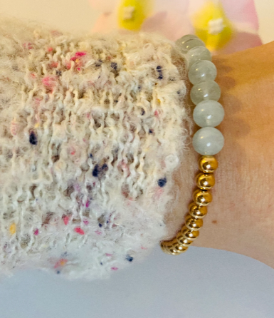 Aquamarine & Gold Plated Bracelet