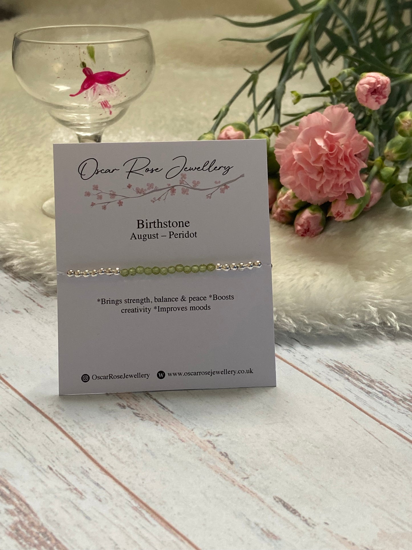 August Birthstone Bracelet - Peridot