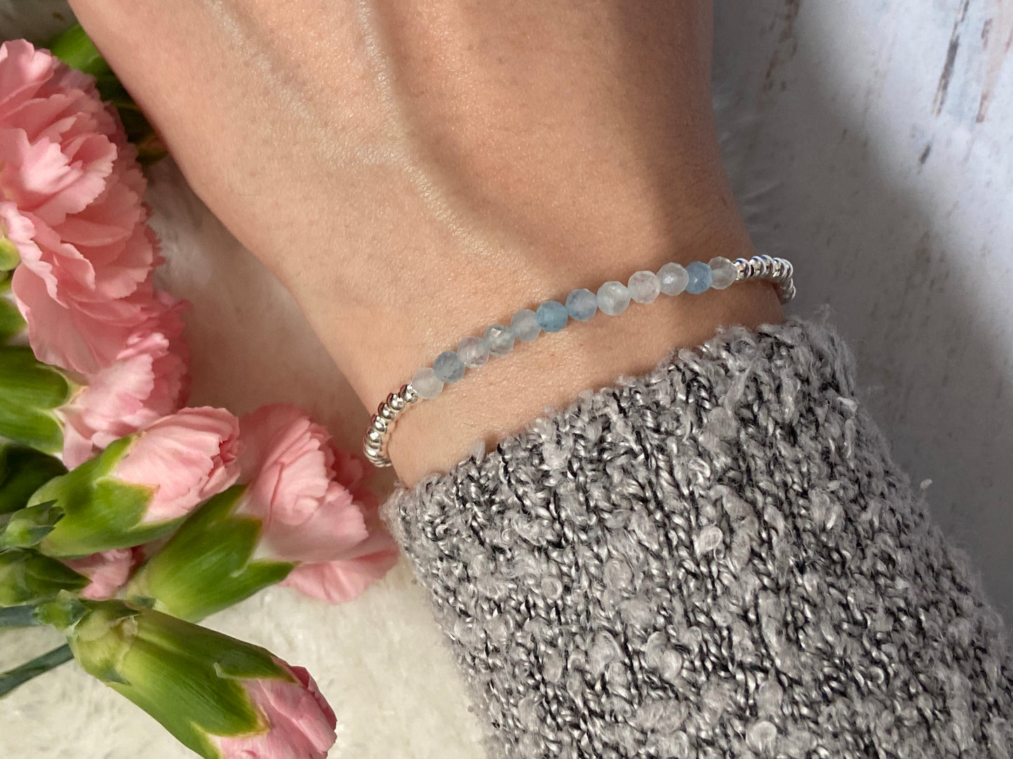 March Birthstone Bracelet - Aquamarine