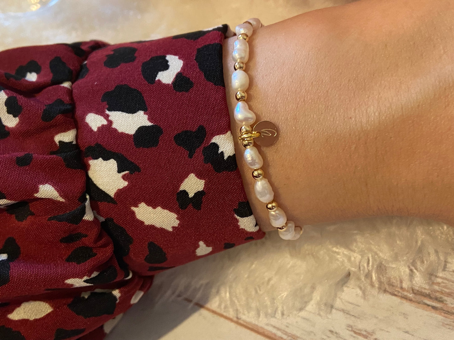 Freshwater Pearl Initial Bracelet