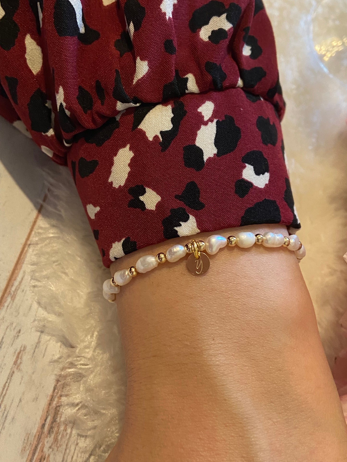 Freshwater Pearl Initial Bracelet