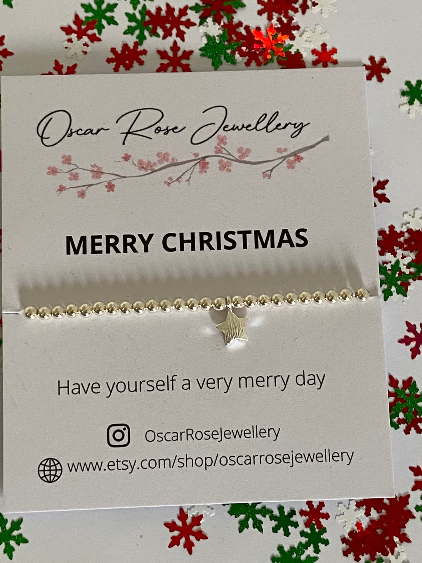 Silver Star Christmas Bracelet