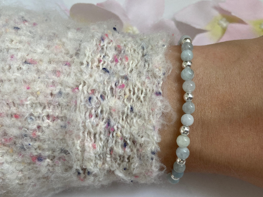 Aquamarine & Sterling Silver Bracelet