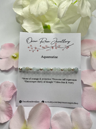 Aquamarine & Sterling Silver Bracelet