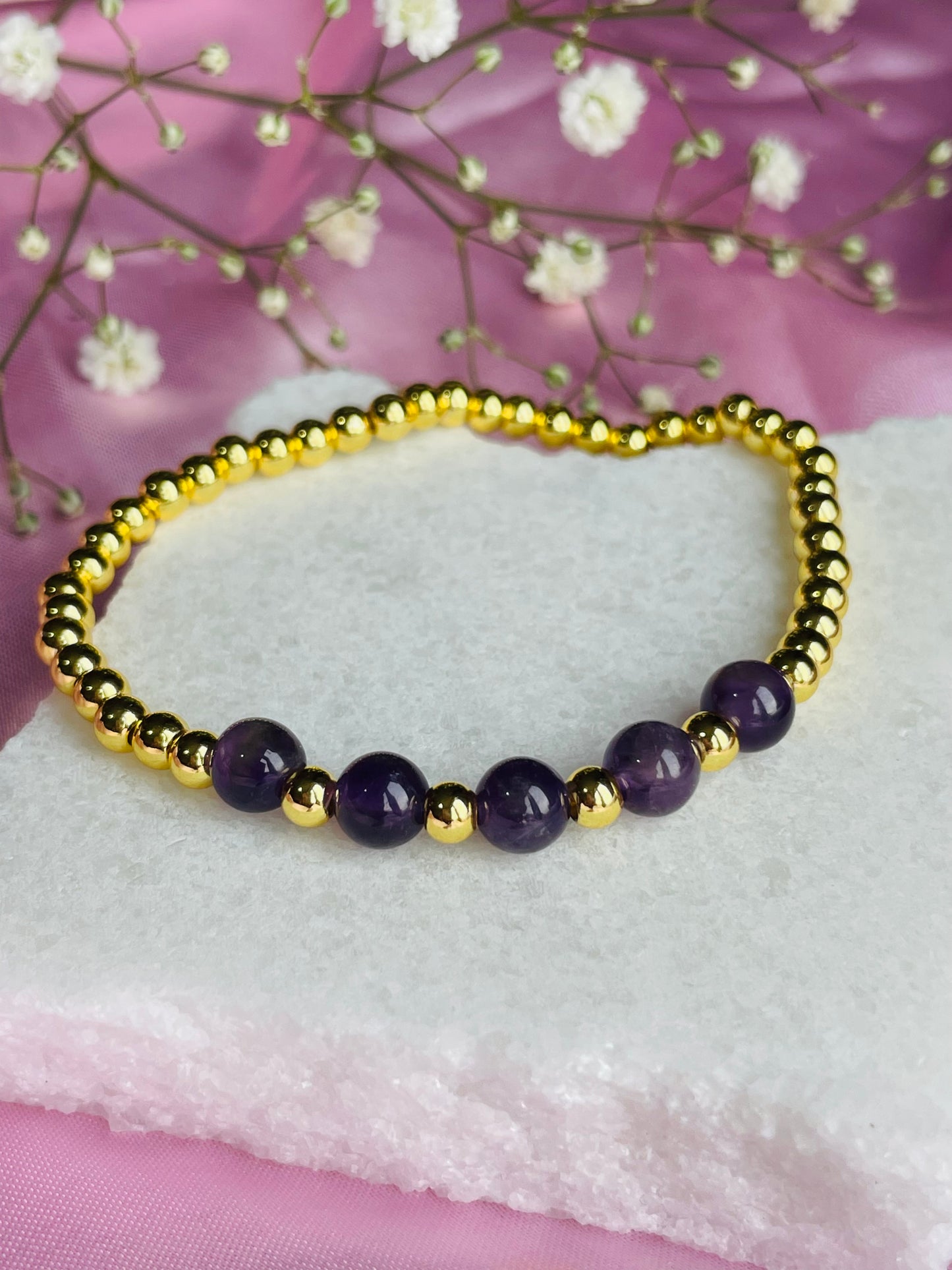 Amethyst & Silver/Gold plated Bracelet