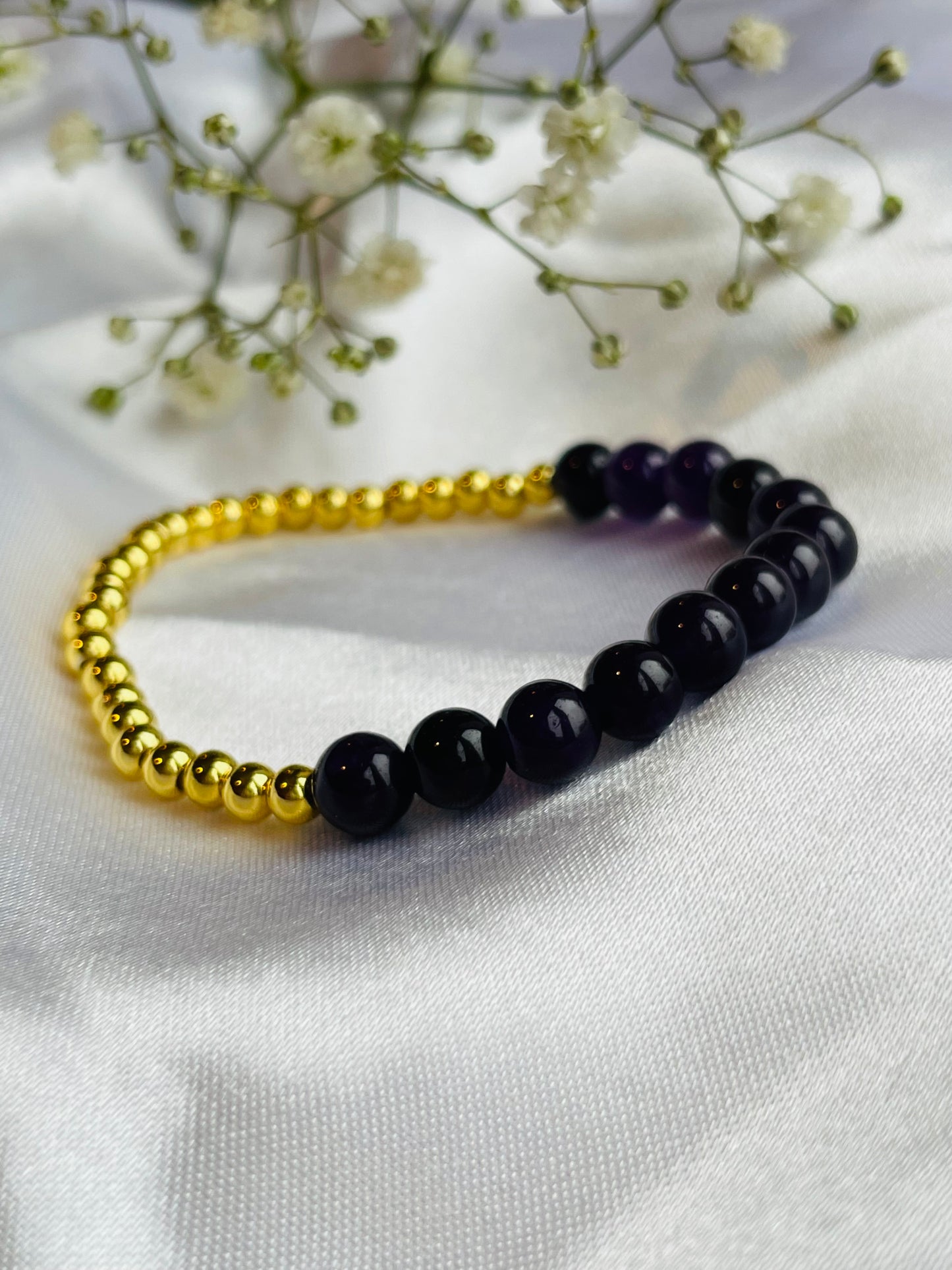 Amethyst & Silver/Gold plated Bracelet