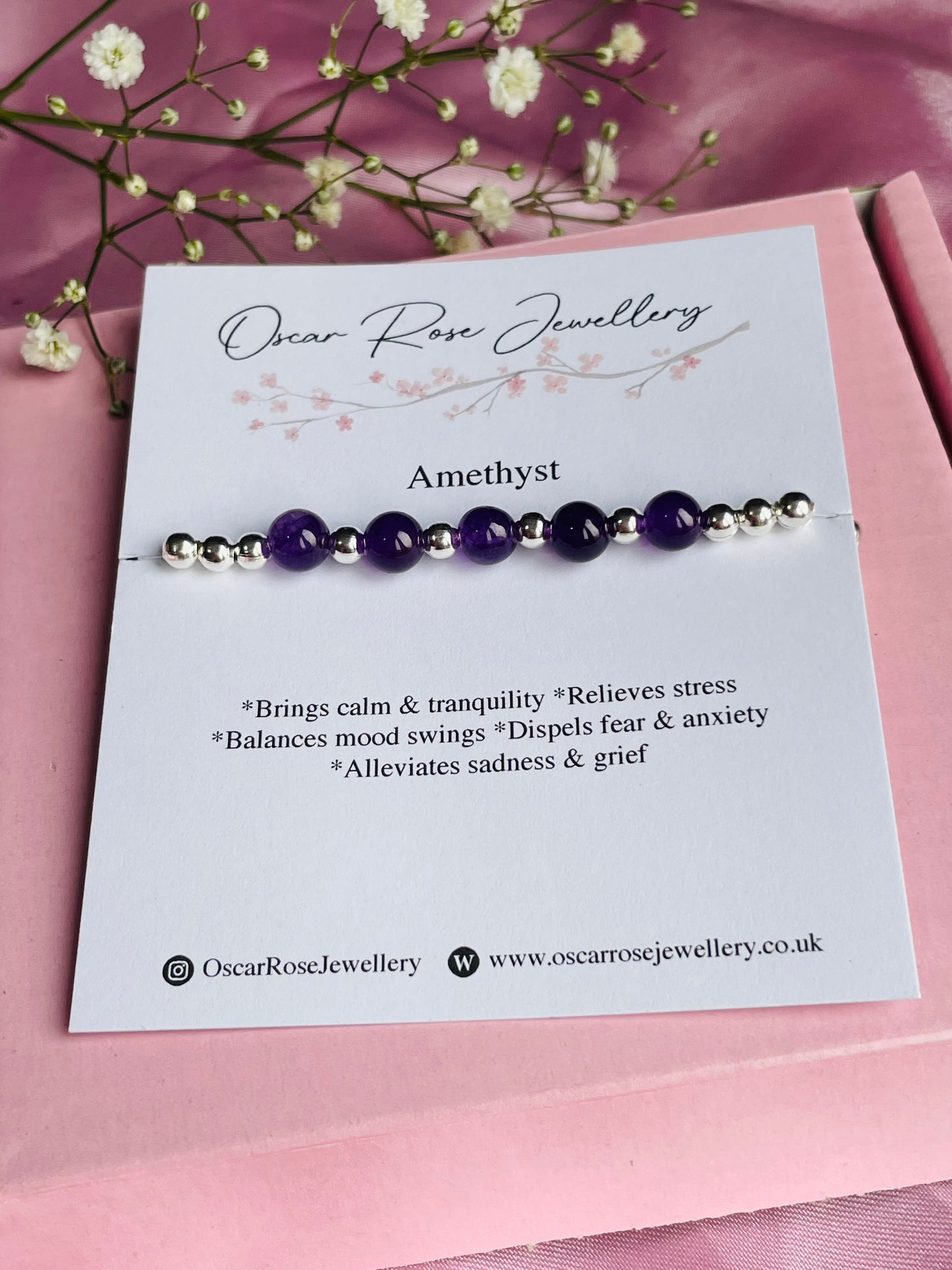 Amethyst & Silver/Gold plated Bracelet