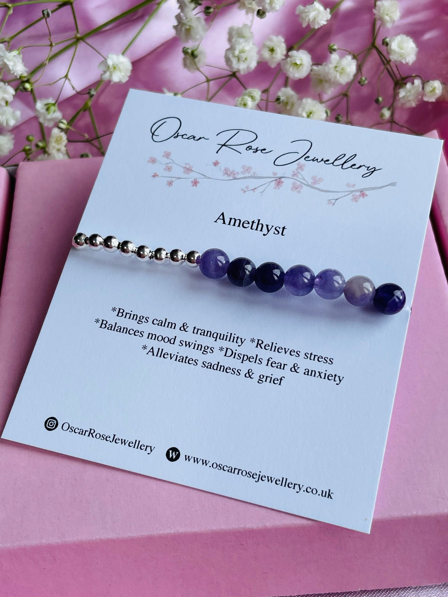 Amethyst & Silver/Gold plated Bracelet