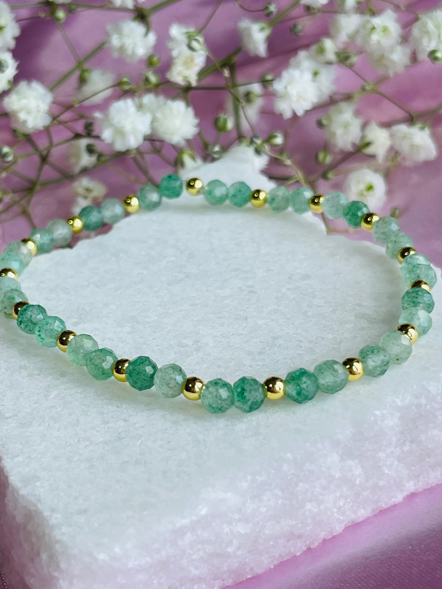 Green Aventurine Stretch Bead Bracelet