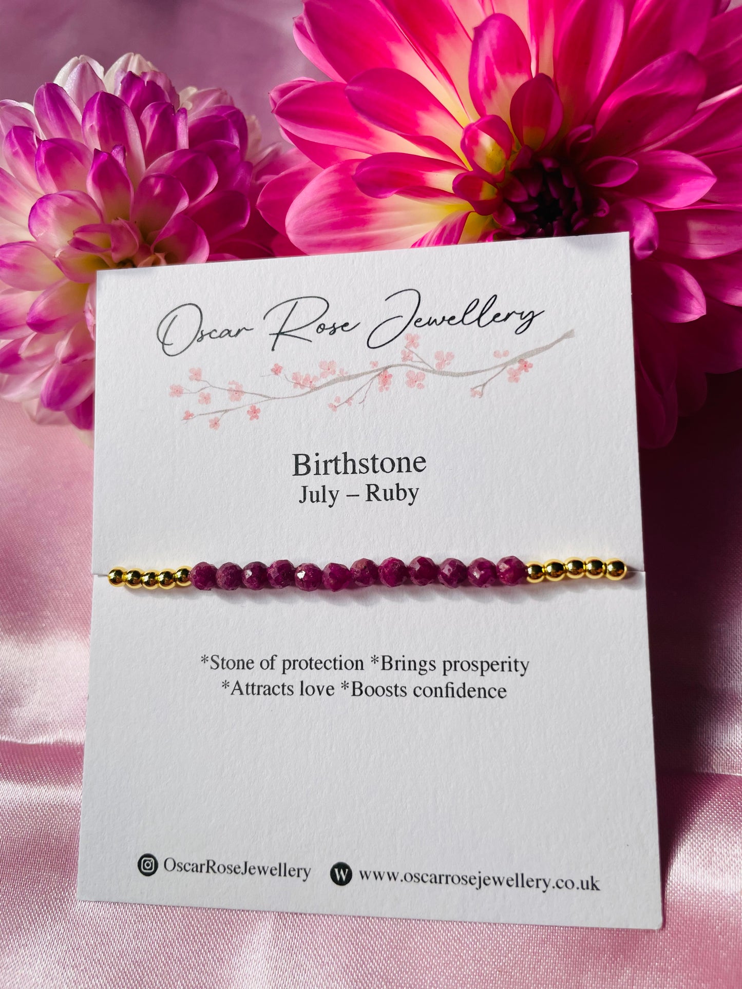 July Birthstone Bracelet - Ruby
