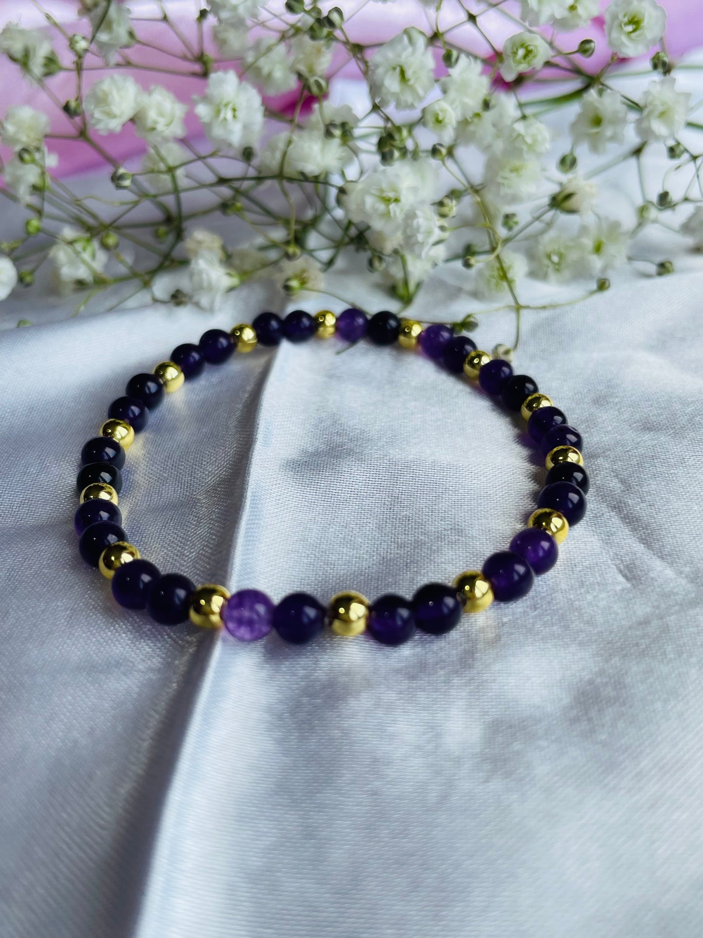 Amethyst & Silver/Gold plated Bracelet