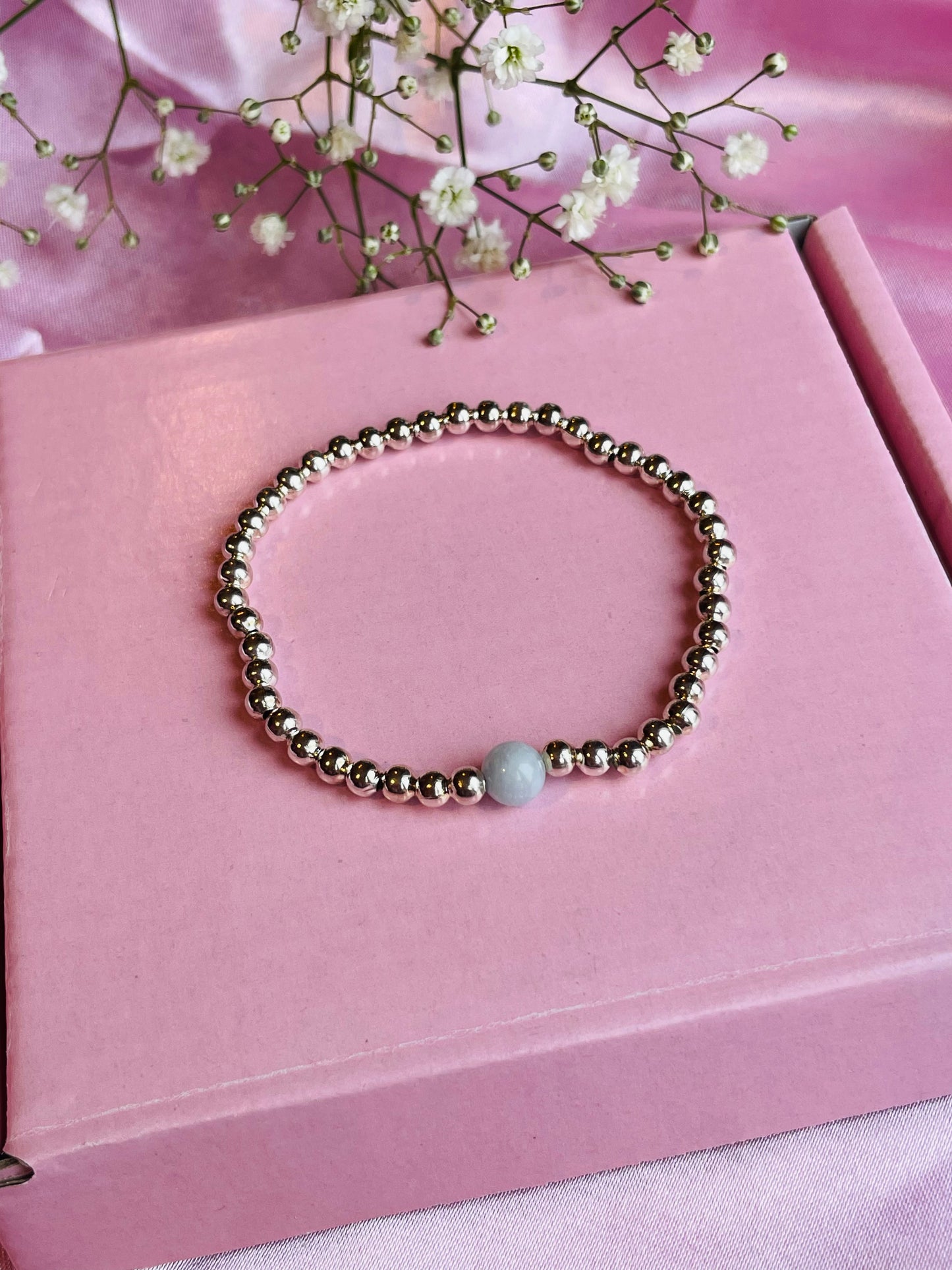 Aquamarine & Silver or Gold Bracelet