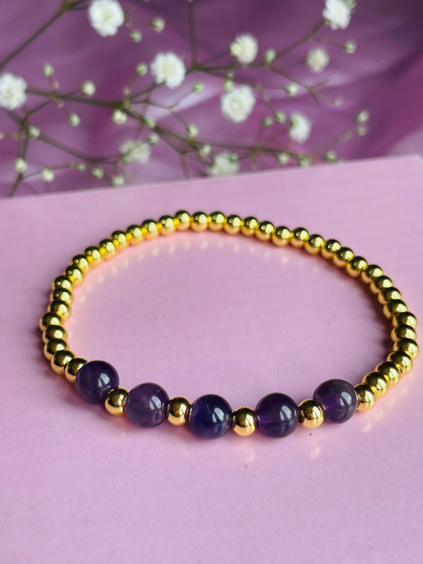 Amethyst & Silver/Gold plated Bracelet