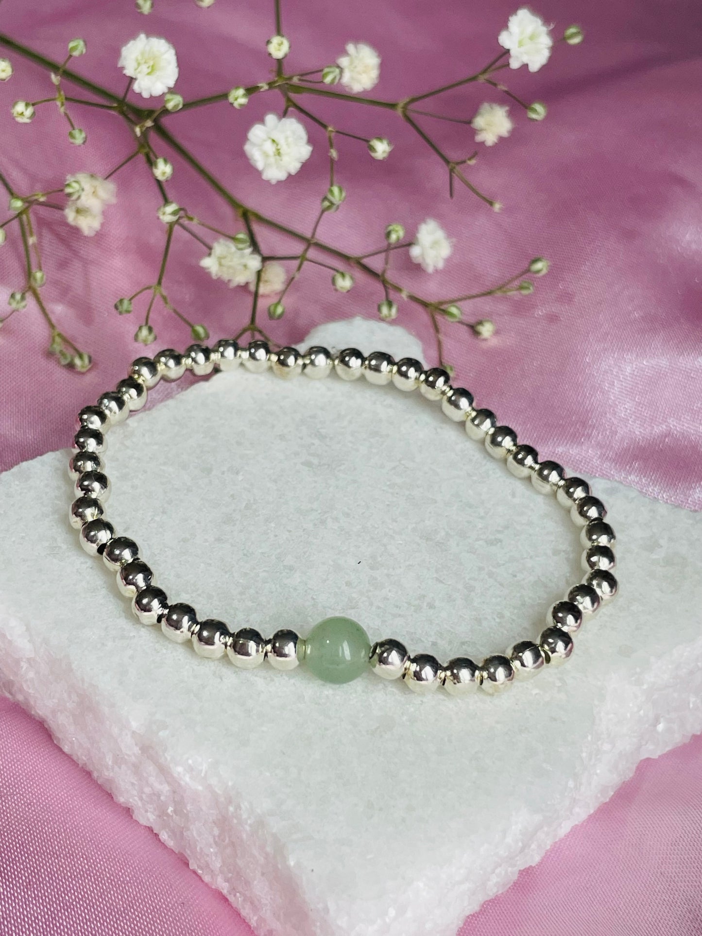 Green Aventurine Stretch Bead Bracelet