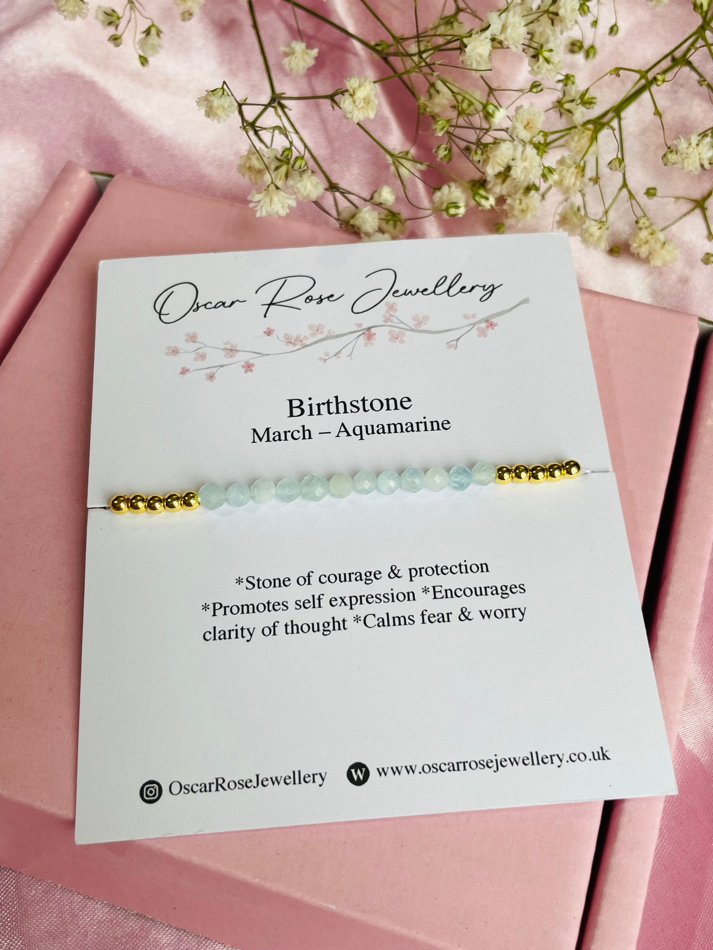 March Birthstone Bracelet - Aquamarine