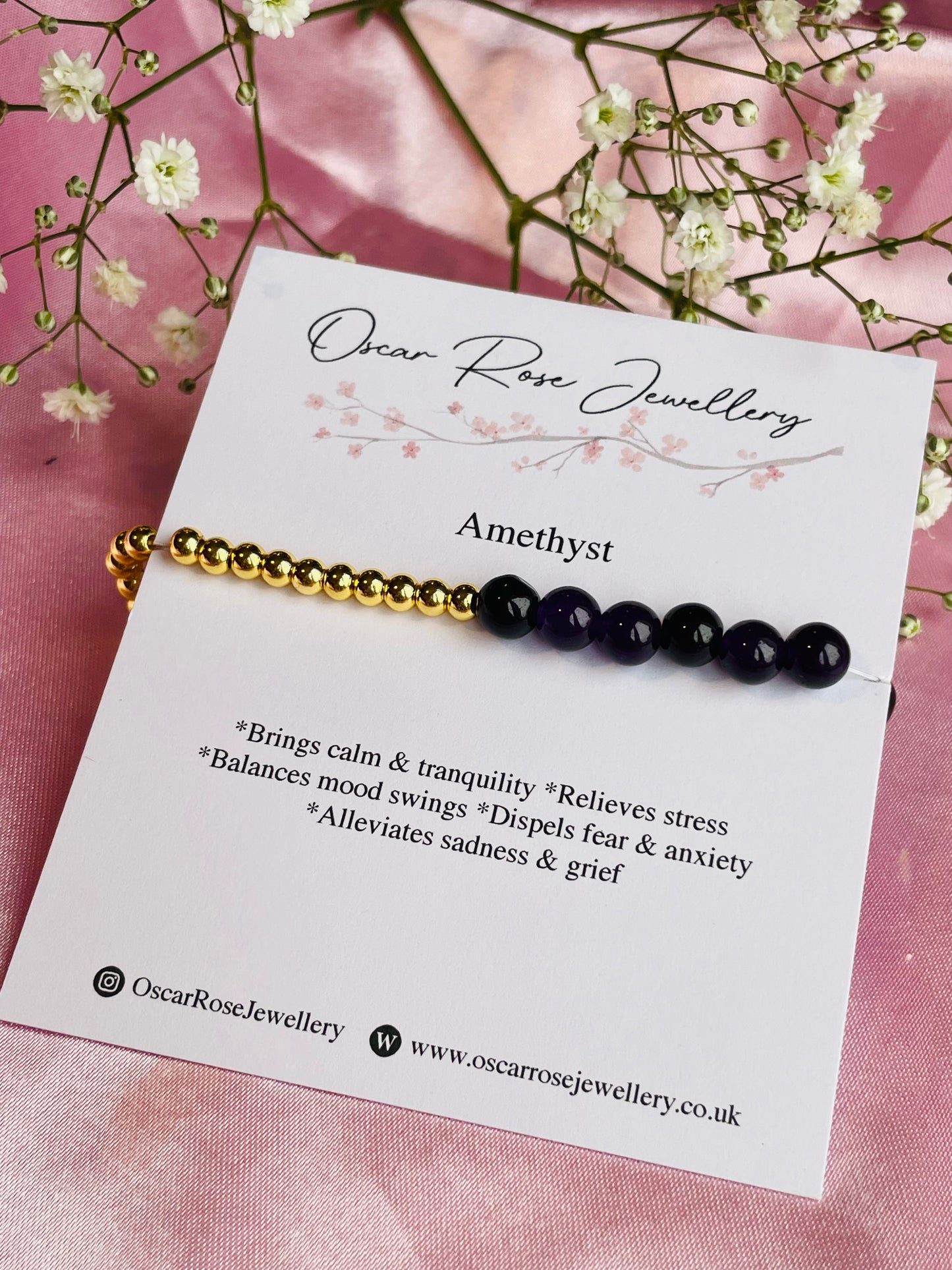 Amethyst & Silver/Gold plated Bracelet