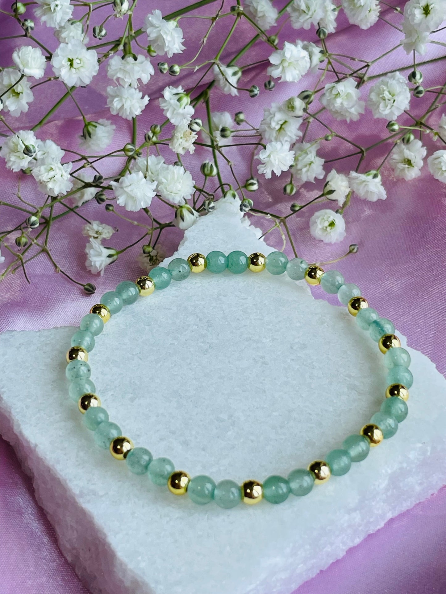 Green Aventurine Stretch Bead Bracelet