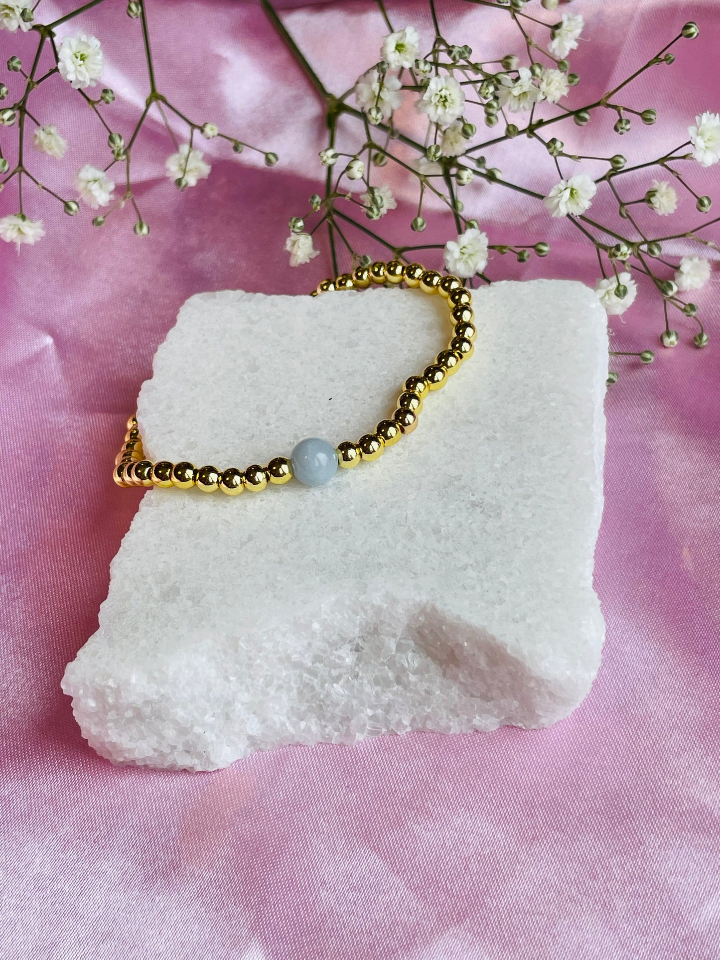 Aquamarine & Silver or Gold Bracelet