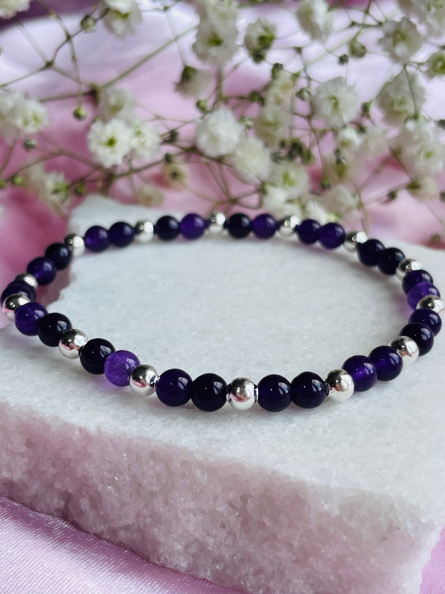 Amethyst & Silver/Gold plated Bracelet