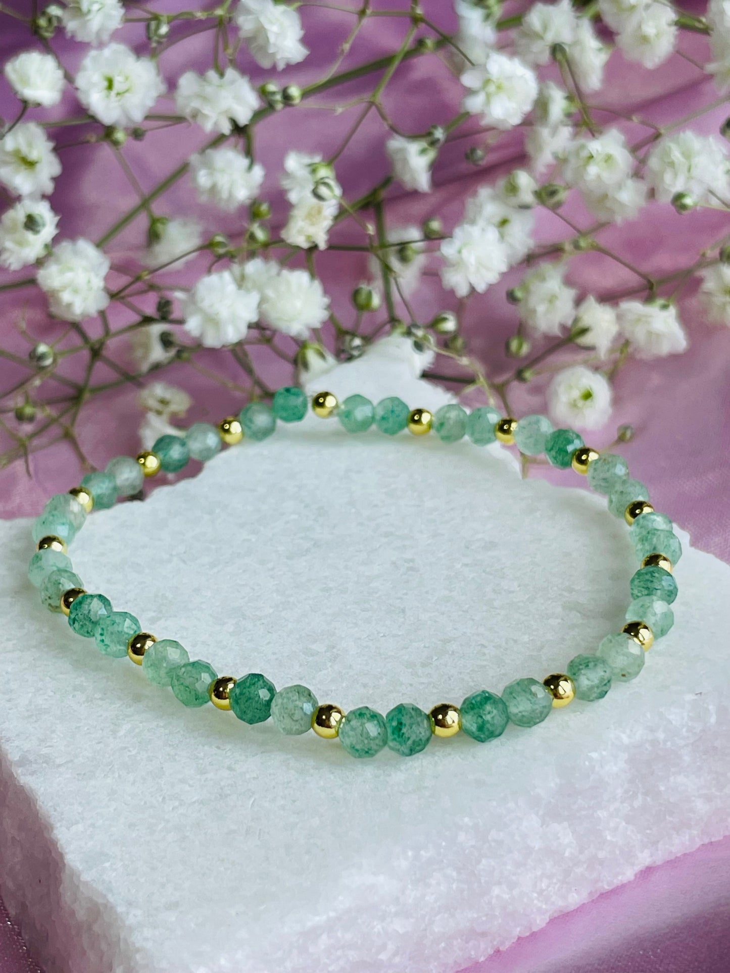Green Aventurine Stretch Bead Bracelet