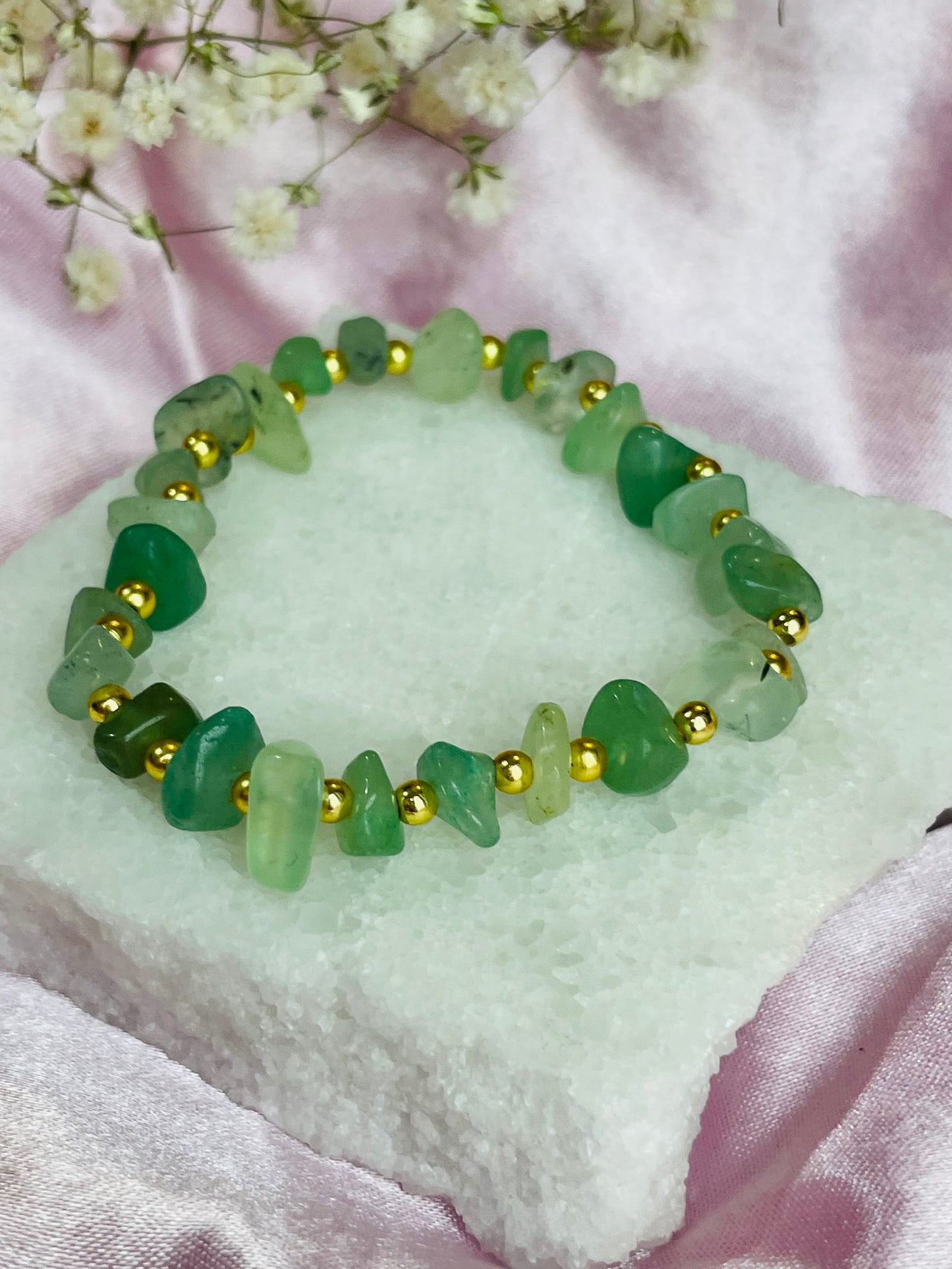 Green Aventurine Stretch Bead Bracelet