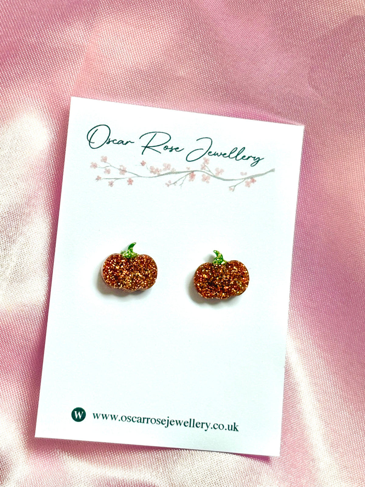 Pumpkin Halloween Resin Stud Earrings