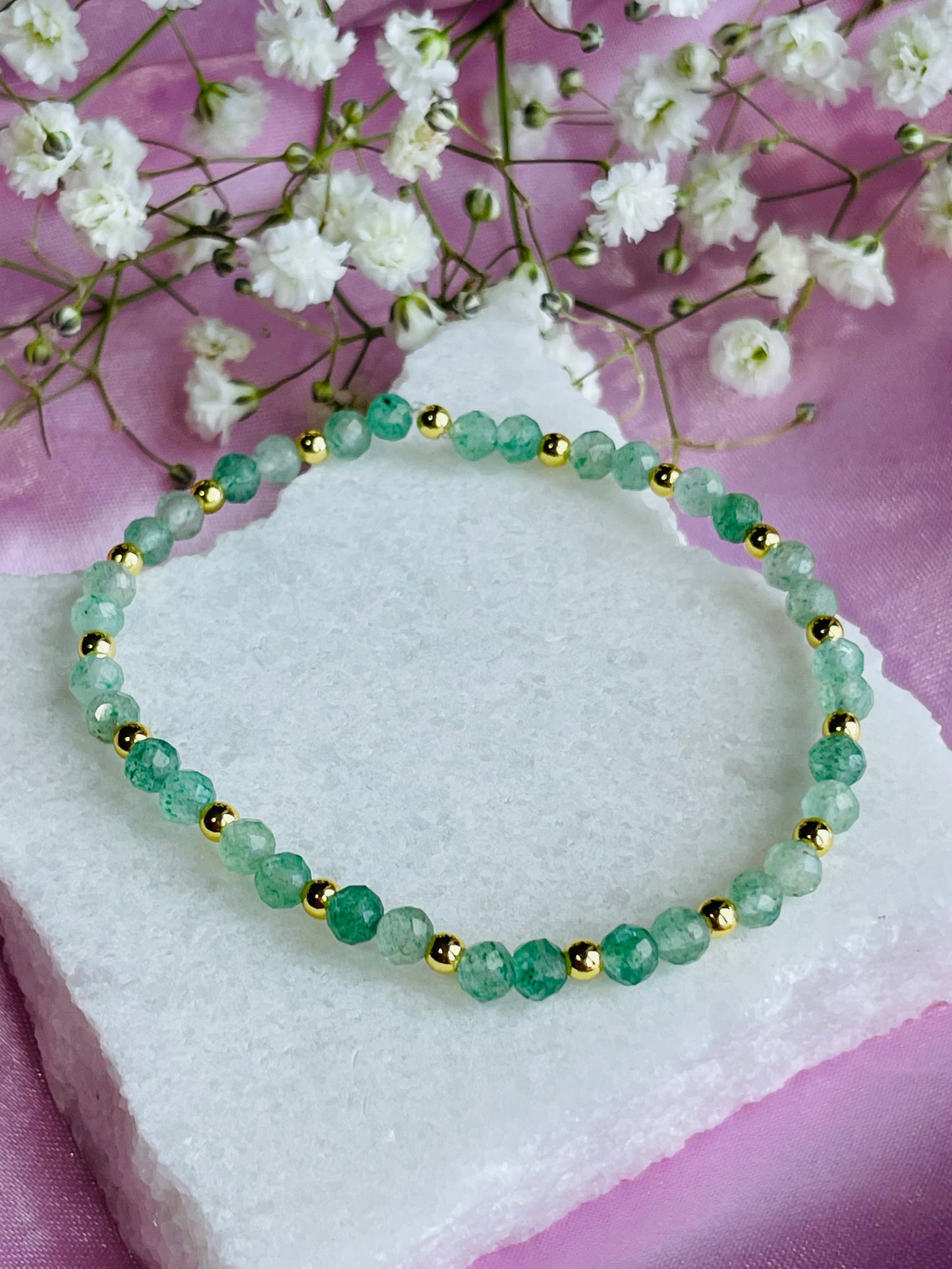 Green Aventurine Stretch Bead Bracelet
