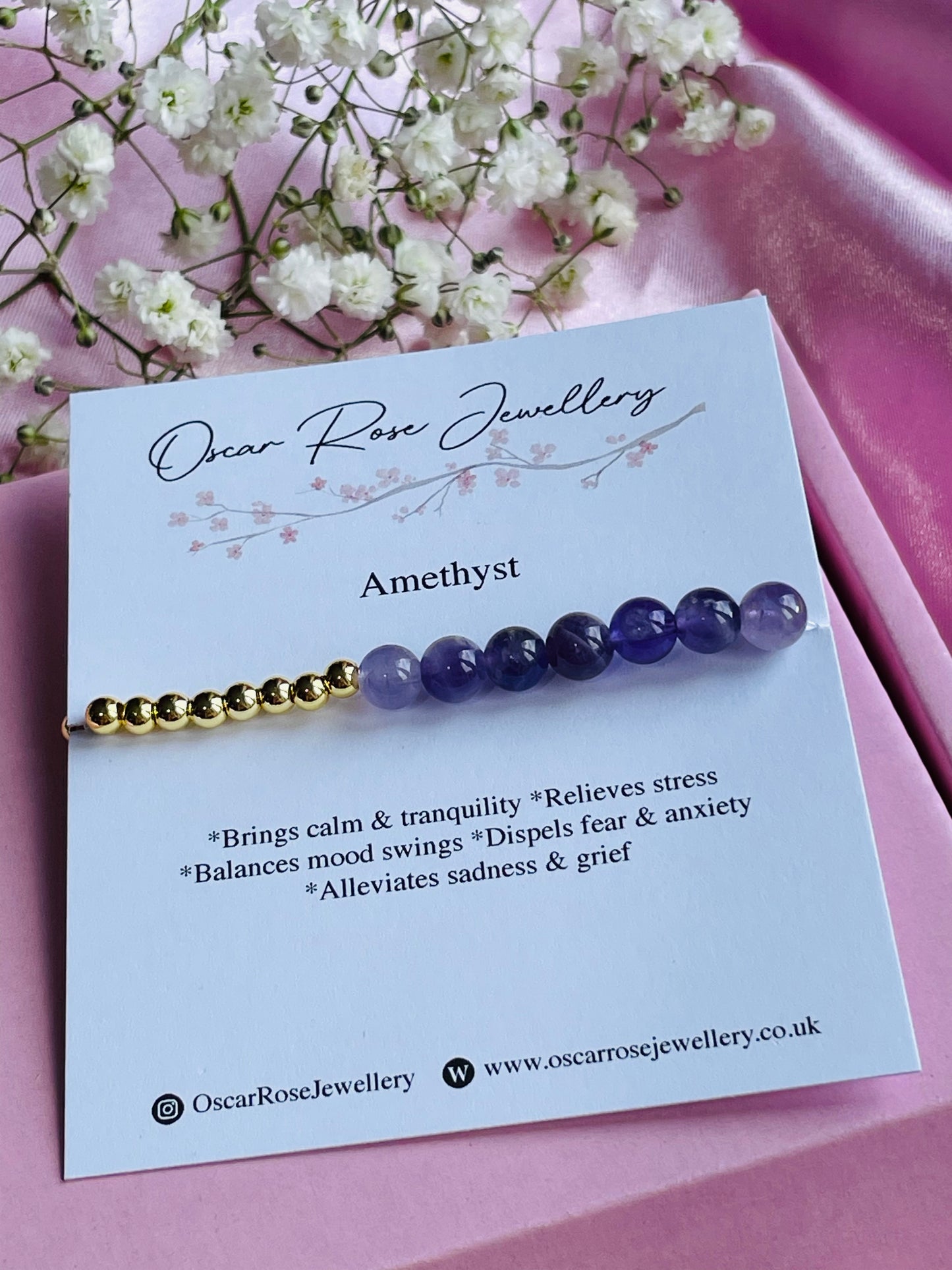 Amethyst & Silver/Gold plated Bracelet
