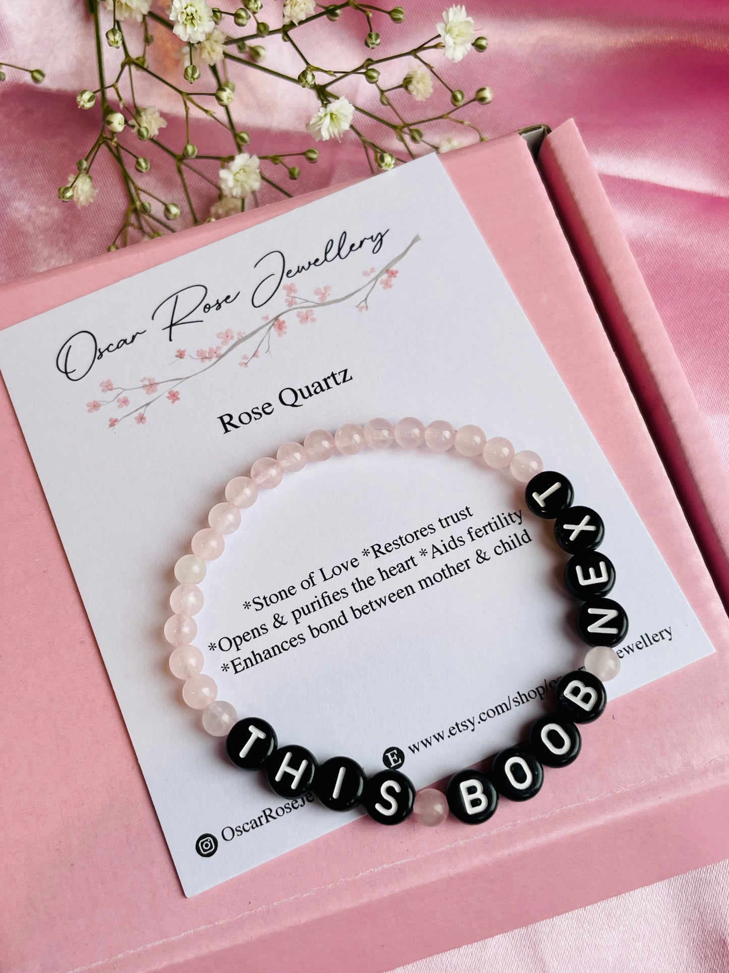 Rose Quartz Breastfeeding Bracelet - New Mum Bracelet