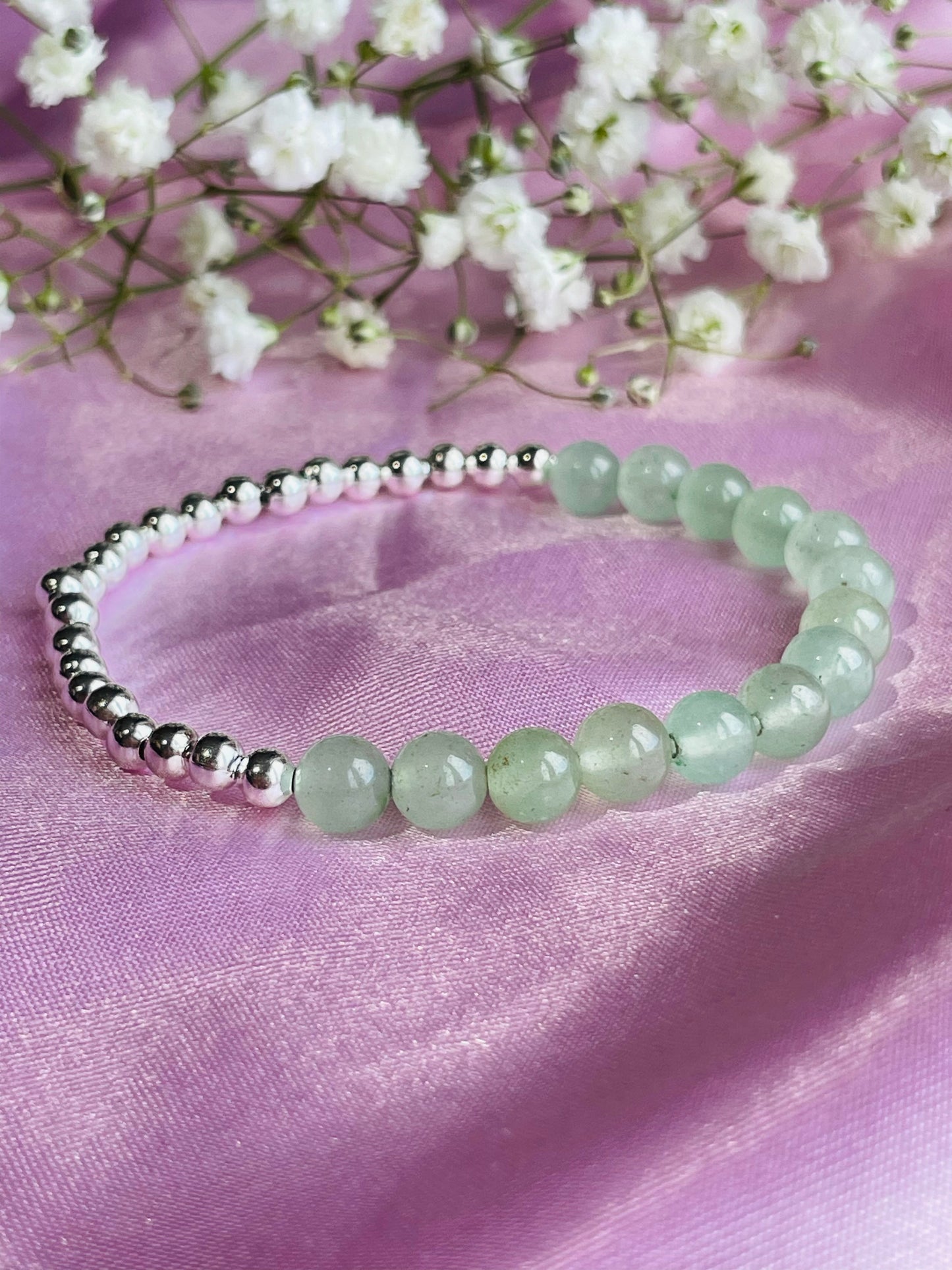 Green Aventurine Stretch Bead Bracelet