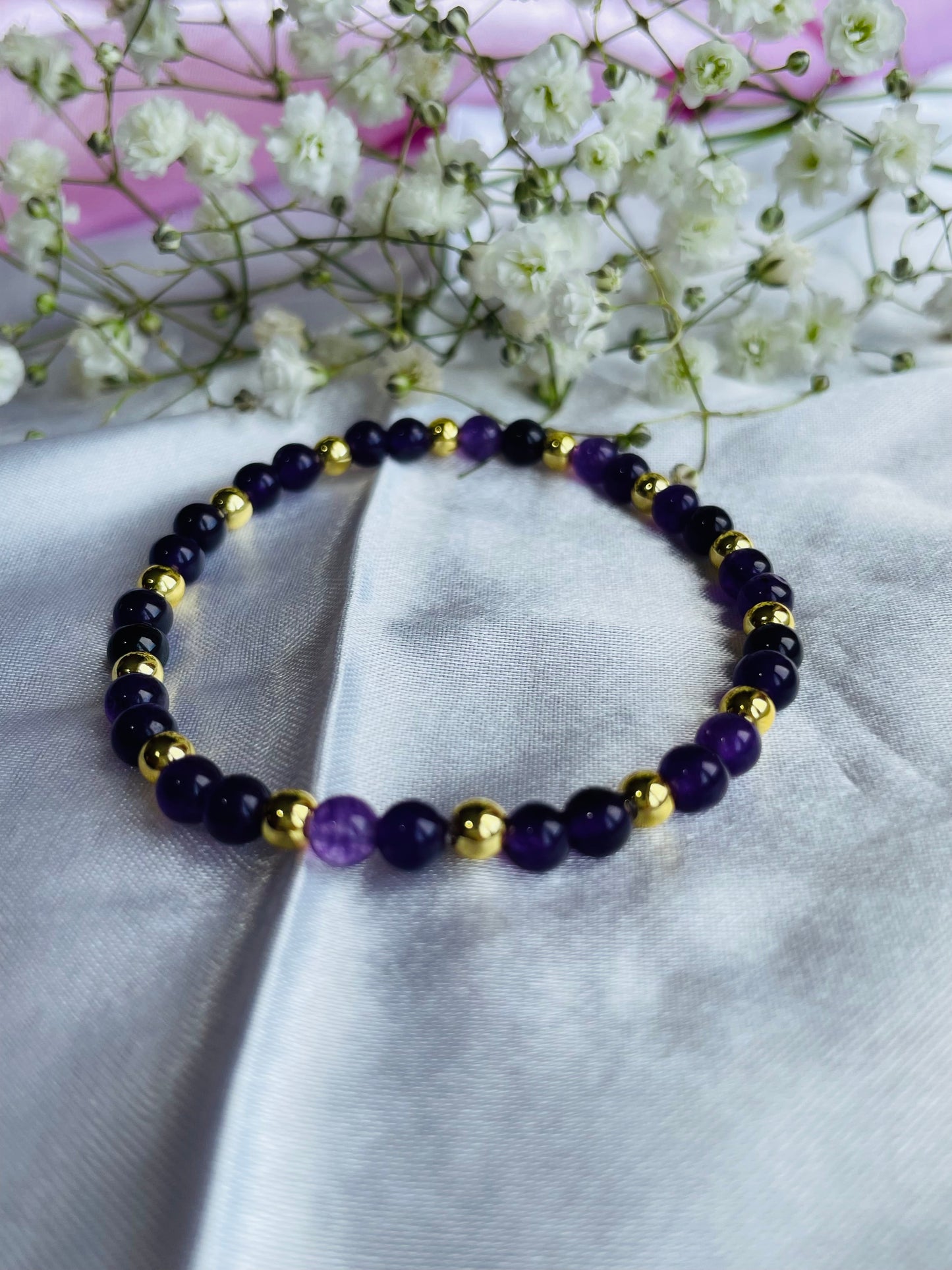 Amethyst & Silver/Gold plated Bracelet