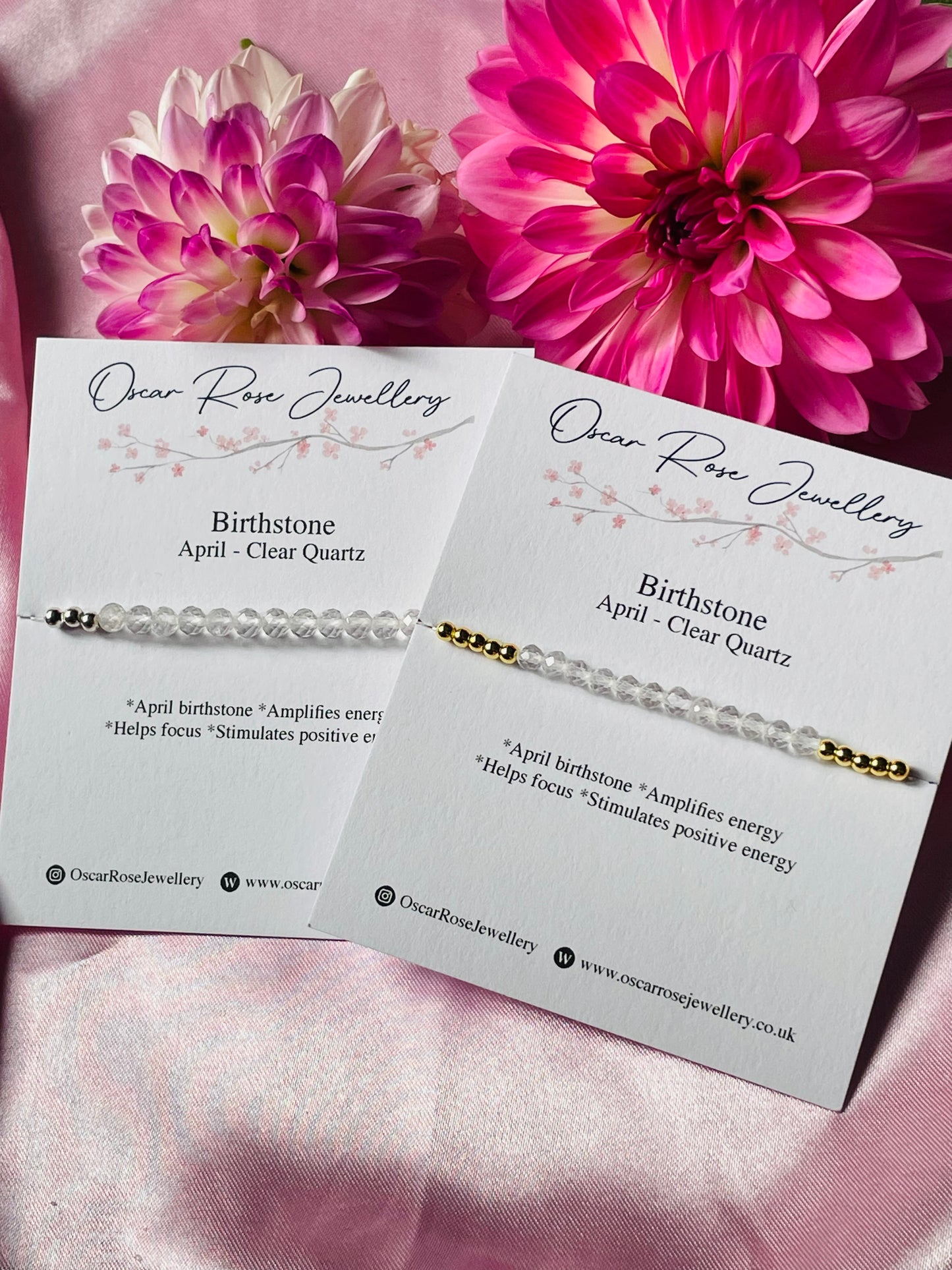 April Birthstone Bracelet - Clear Quartz