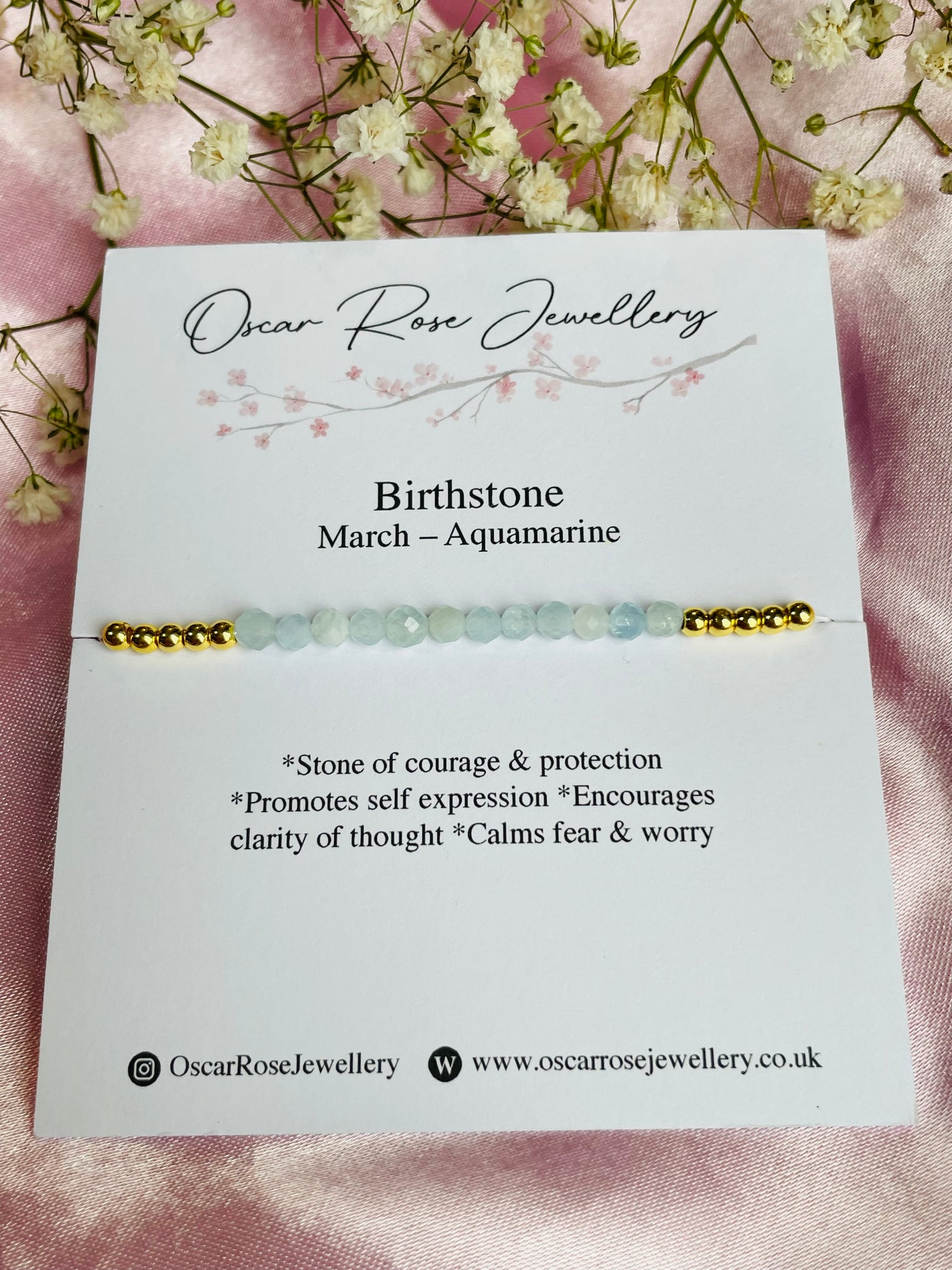 March Birthstone Bracelet - Aquamarine