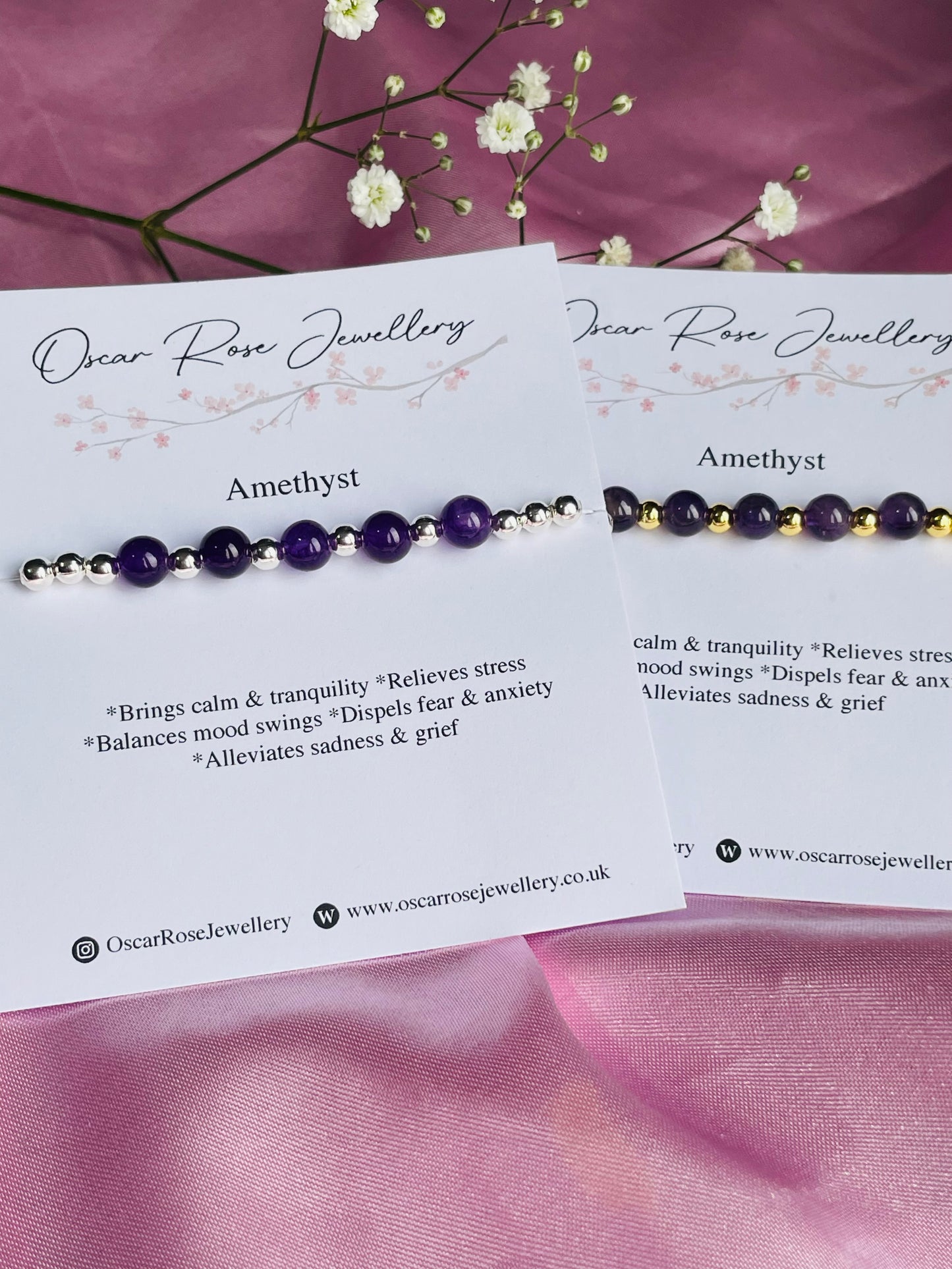Amethyst & Silver/Gold plated Bracelet