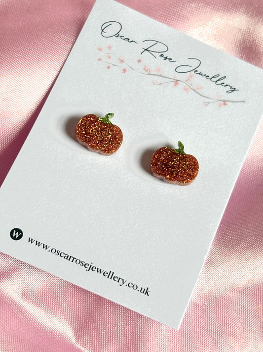 Pumpkin Halloween Resin Stud Earrings