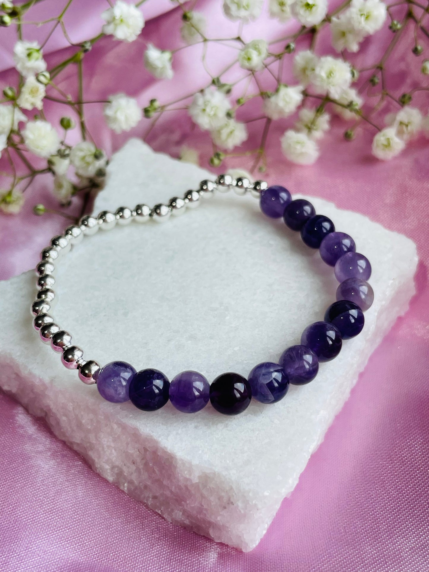 Amethyst & Silver/Gold plated Bracelet